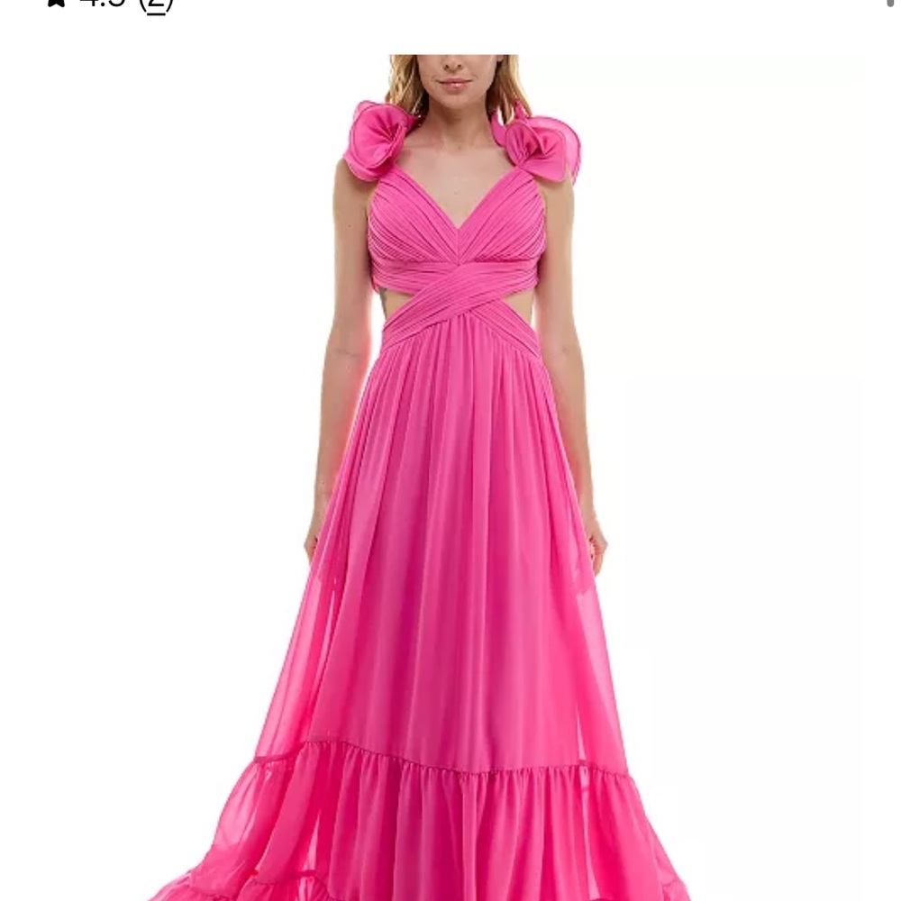 B Darlin Vibrant Pink Maxi Dress